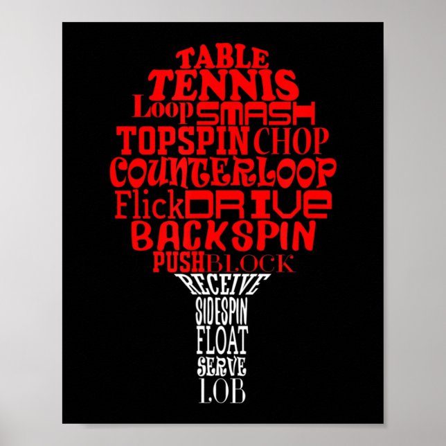 Table tennis word cloud  poster (Front)