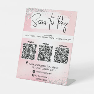 *~* Table Tent QR PAYMENT Pedestal SignTabletop Sign