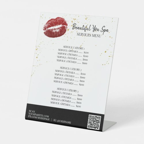  Table Tent RED LIPS tabletop Pedestal Sign