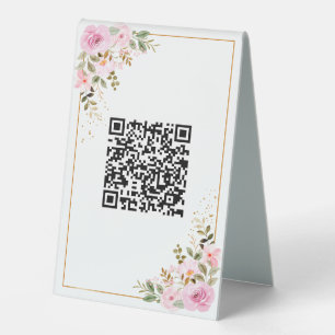 Table Tent Sign - 4" X 6" - Floral Border