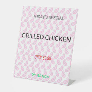 Table Tent Sign Custom Menu Wedding Promo