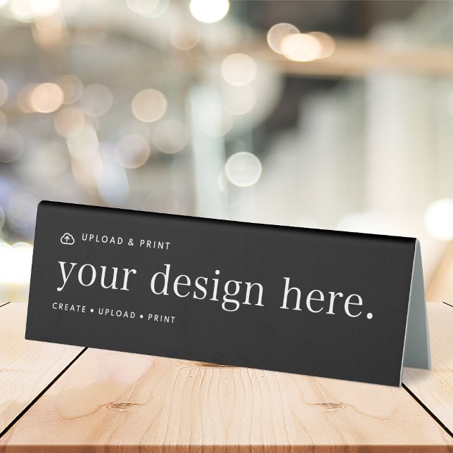 Table Tent Sign | Design Upload 6x2 Nameplate (Versatile table tent nameplate sign for business, events, weddings, special occasions & more!)