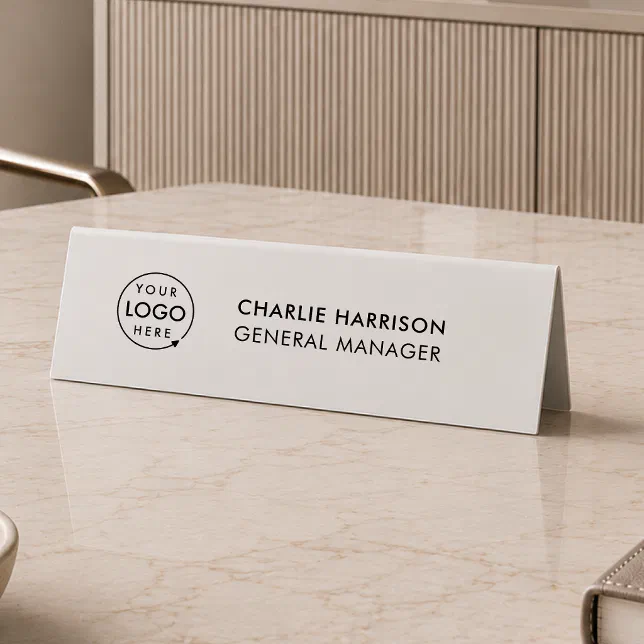 Table Tent Sign | Double Sided Logo Nameplate | Zazzle