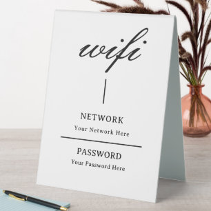  Table Tent Sign   Modern Wifi Password Network