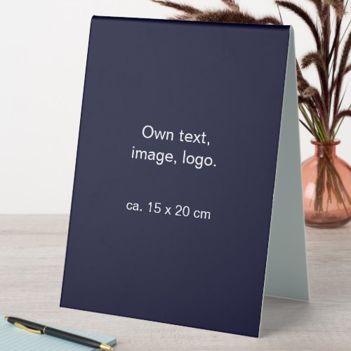 Table Tent Sign uni Dark Blue