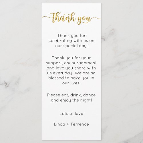 Table Thank You Card Place Setting Card Thank Menu