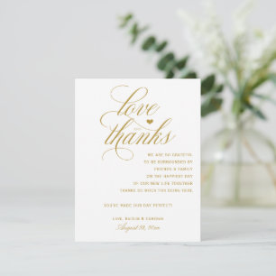 Table Thank You Cards Royal Calligraphy (Gold)