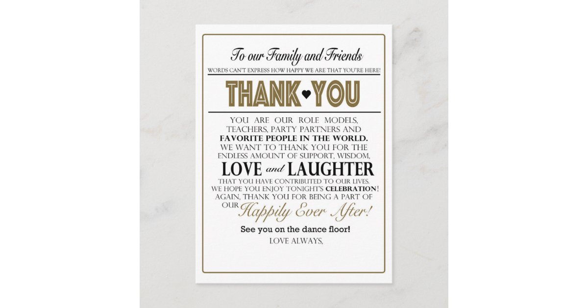 Table Thank You Notes | Zazzle