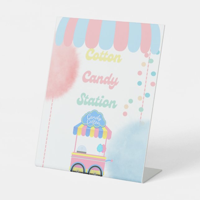 Table Top Food Sign Cotton Candy Station For Party (Front)