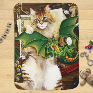 Table Top Gaming Dragon Cat Baby Blanket