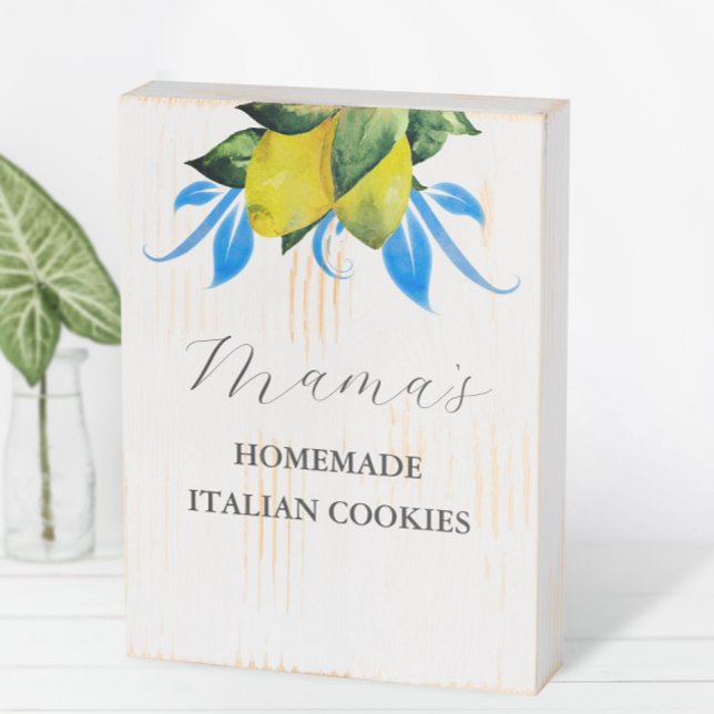 Table Top Signs Weddings Lemon Theme (Wedding table sign Italian theme watercolor lemons and design by Victoria Grigaliunas)