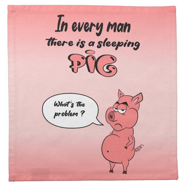 Table Towels Ronchon the Pig Cloth Napkin (Front)