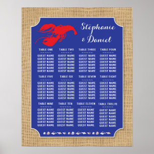 Table Wedding Crawfish Boil Lobster Poster Seating