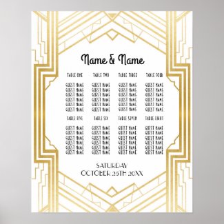 Table Wedding Gatsby Art Deco 1920s Poster Seating