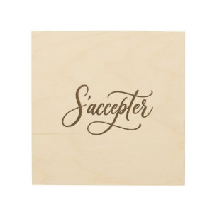 Tableau d'Art Minimaliste "S'accepter" Wood Wall Art