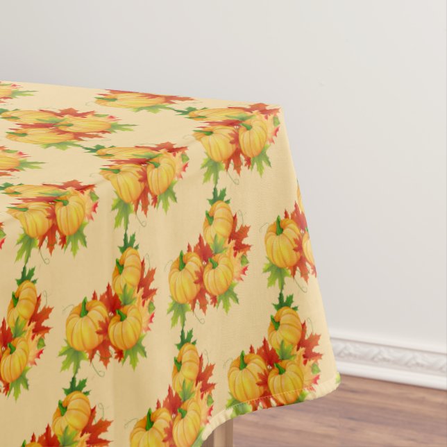 Tablecloth "60x84" Autumn Leaves/Pumpkins (In Situ)