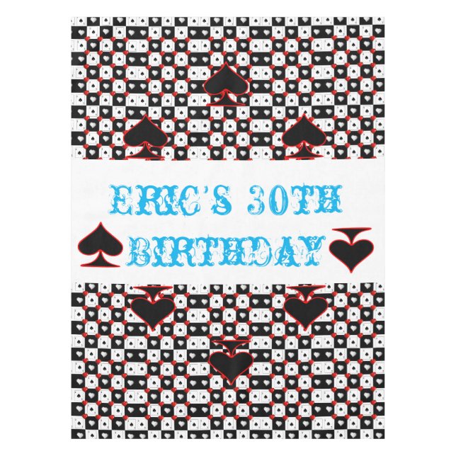 Tablecloth Ace Card Spades Red Hearts (Front)