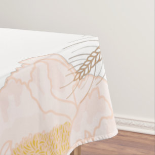 Tablecloth Baby Pink Cosmos on White