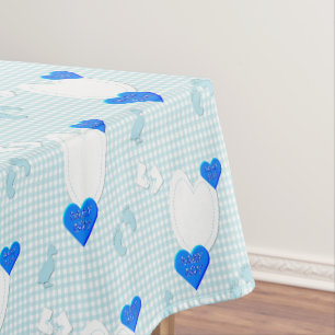 Tablecloth Blue White checkered Baby Boy
