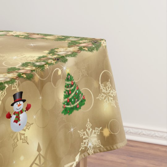 tablecloth Christmas gold