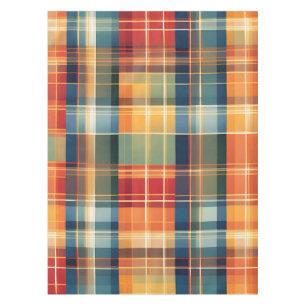 Tablecloth Colorful Fall Thanksgiving Plaid Print