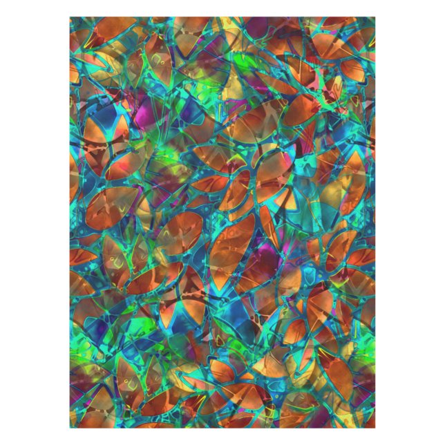 Tablecloth Floral Abstract Stained Glass (Front)