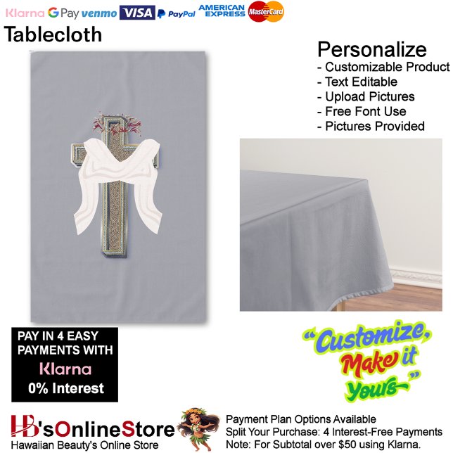 Tablecloth Household Linen Gray Background (Cross Tablecloth Linen with Gray Background.)
