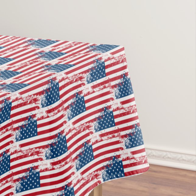 Tablecloth July 4th Patriotic USA Flag (In Situ)