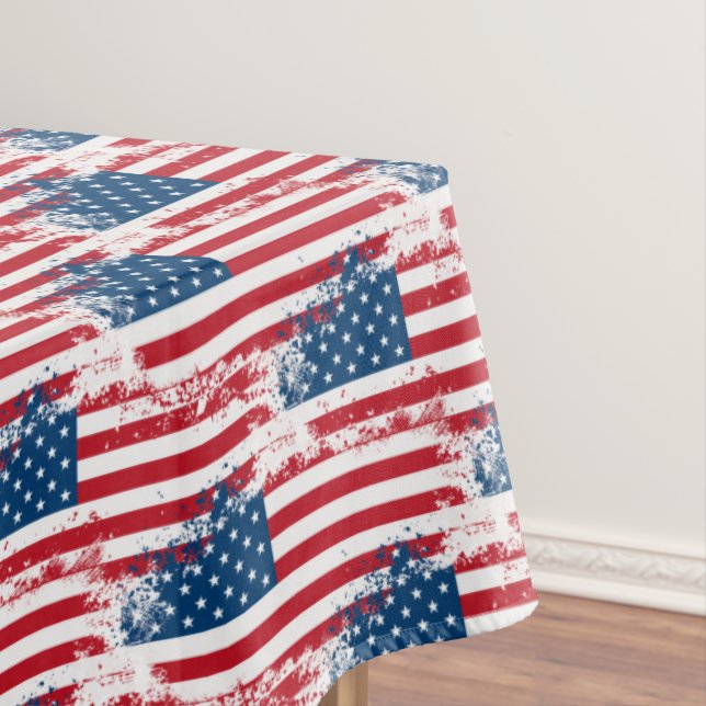 Tablecloth July 4th Patriotic USA Flag (In Situ)