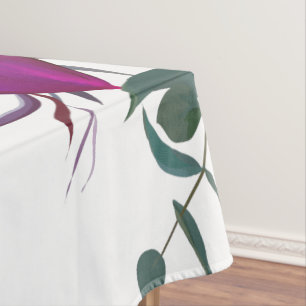Tablecloth Lavender Hibiscus on White