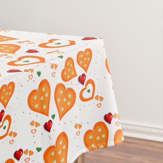 Tablecloth Orange Hearts (In Situ)