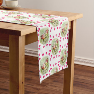Tablecloth Runner Valentines Bird Vintage