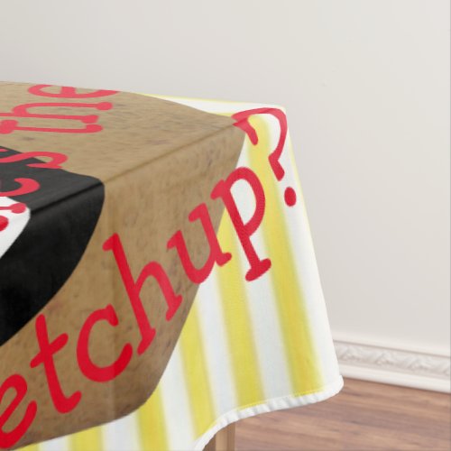 Tablecloth Stripe Potato French Fries Ketchup