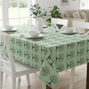 🌳 Tablecloth Tree of Life Pale Green and Nature