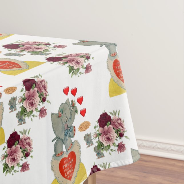 Tablecloth Valentine's Day Elephant (In Situ)