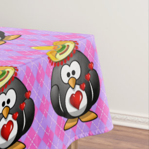 Tablecloth Valentine's Day Penguin