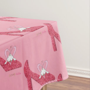 Tablecloth Valentine's Day Pink Shoe Love Hello