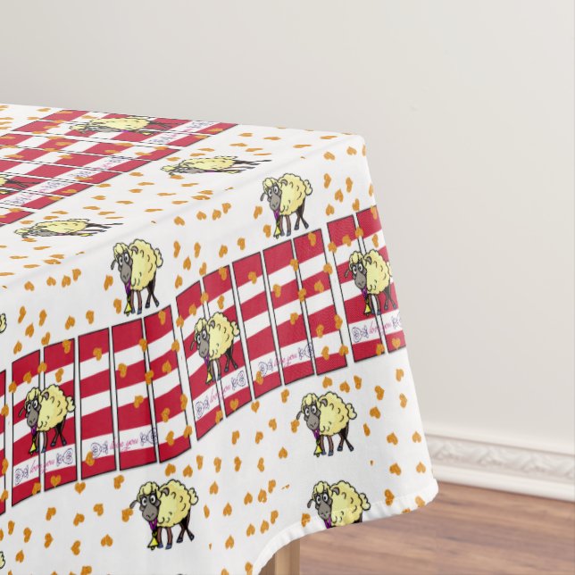 Tablecloth Valentine's Day Sheep (In Situ)