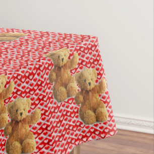 Tablecloth Valentine's Day Teddy Bear