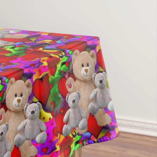 Tablecloth Valentine's Day Teddy Bear (In Situ)
