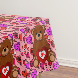 Tablecloth Valentine's Day Teddy Bear