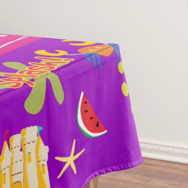 Tablecloth White Beach House Fun Sun  (In Situ)