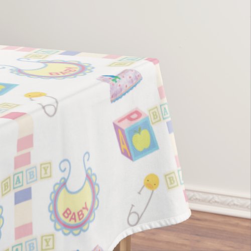 Tablecloth White New Baby Shower 