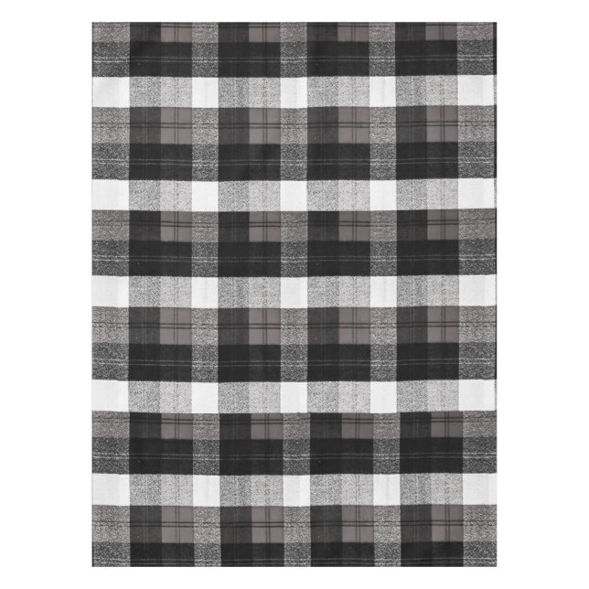 Tablecloth XMAS Baffalo Plaid Black White Christma (Front)