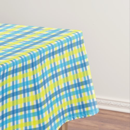 Tablecloth Yellow Blue Plaid