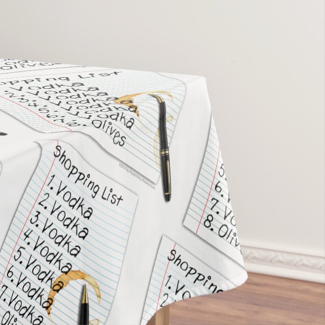 TABLECLOTHS - VODKA SHOPPING LIST (In Situ)