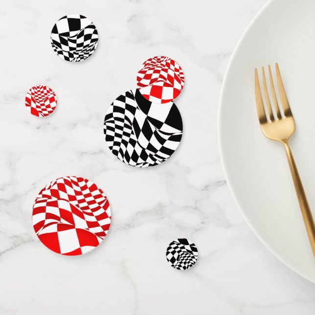 Tablefetti - Modified Red/Black Checkered Flag Confetti (Group)