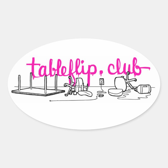 tableflip.club Oval Stickers (Front)