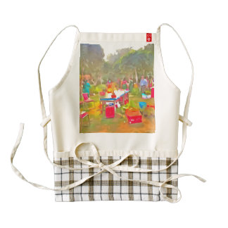Tables and chairs at an exhibition zazzle HEART apron