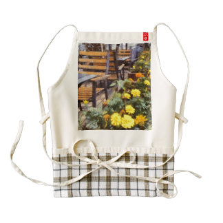 Tables and chairs with flowers zazzle HEART apron